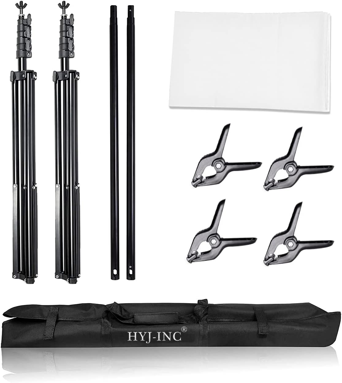 HYJ-INC 스튜디오 배경 12 x 10ft 100% Muslin White Backdrop with 10 x 8.5ft Stand Kit HYJ-1018 4번 사진