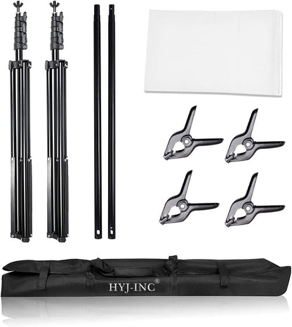 HYJ-INC 스튜디오 배경 12 x 10ft 100% Muslin White Backdrop with 10 x 8.5ft Stand Kit HYJ-1018 4번 사진