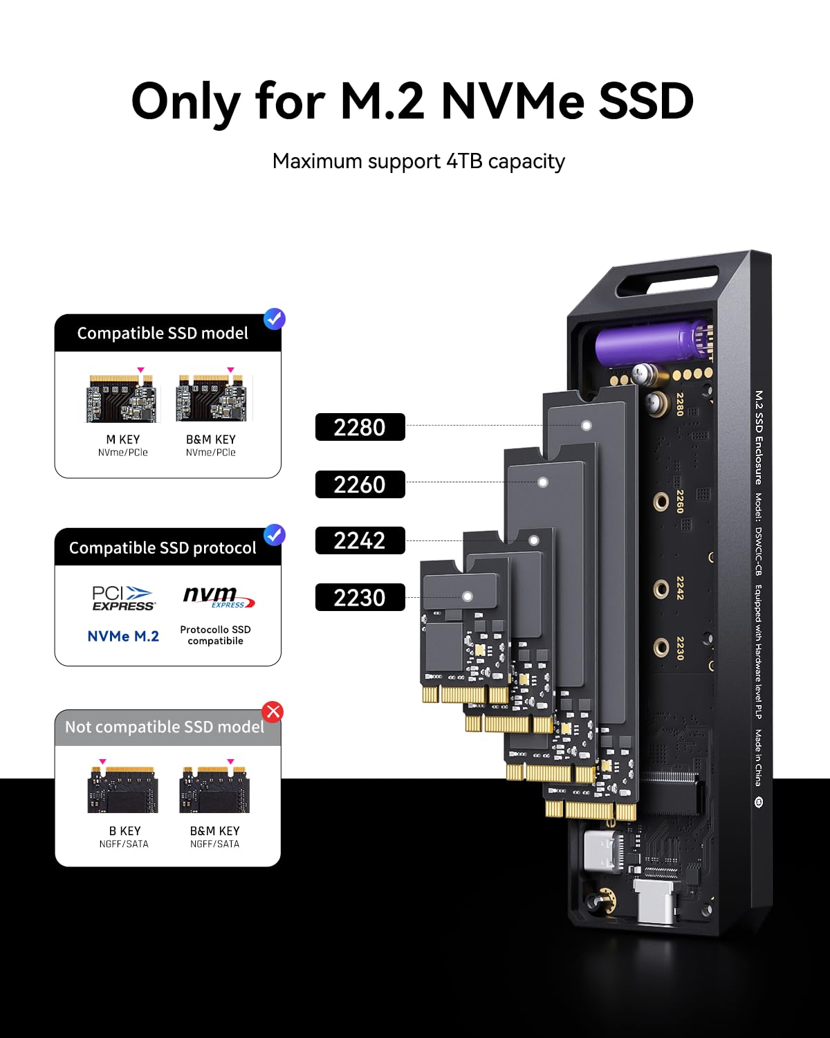 chizha Explorer Edition M.2 NVMe SSD 외장 케이스 10s 2230/2242/2260/2280 7번 사진