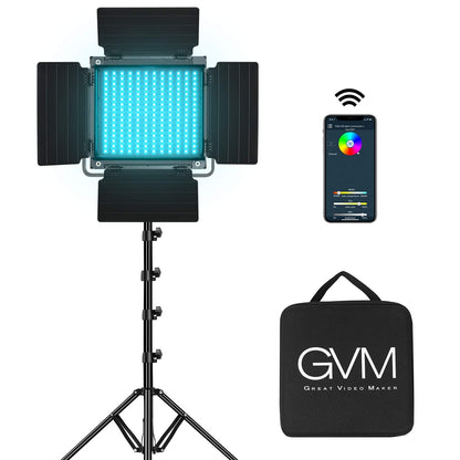 GVM 800D RGB LED 비디오 조명 키트 삼각대 스탠드 CRI 97 3200K-5600K 1번 사진