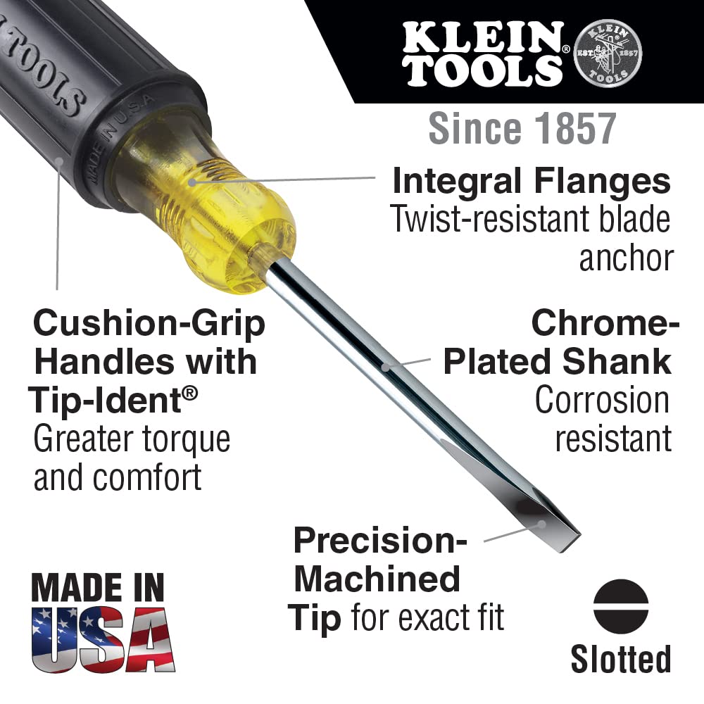 KLEIN TOOLS 스크루드라이버 세트 85074 6피스 3/16인치 1/4인치 5/16인치 일자 십자 4번 사진