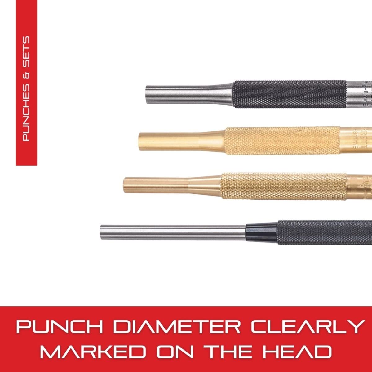 Starrett 브라스 드라이브 핀 펀치 세트 4" 1/16"-5/16" 4번 사진