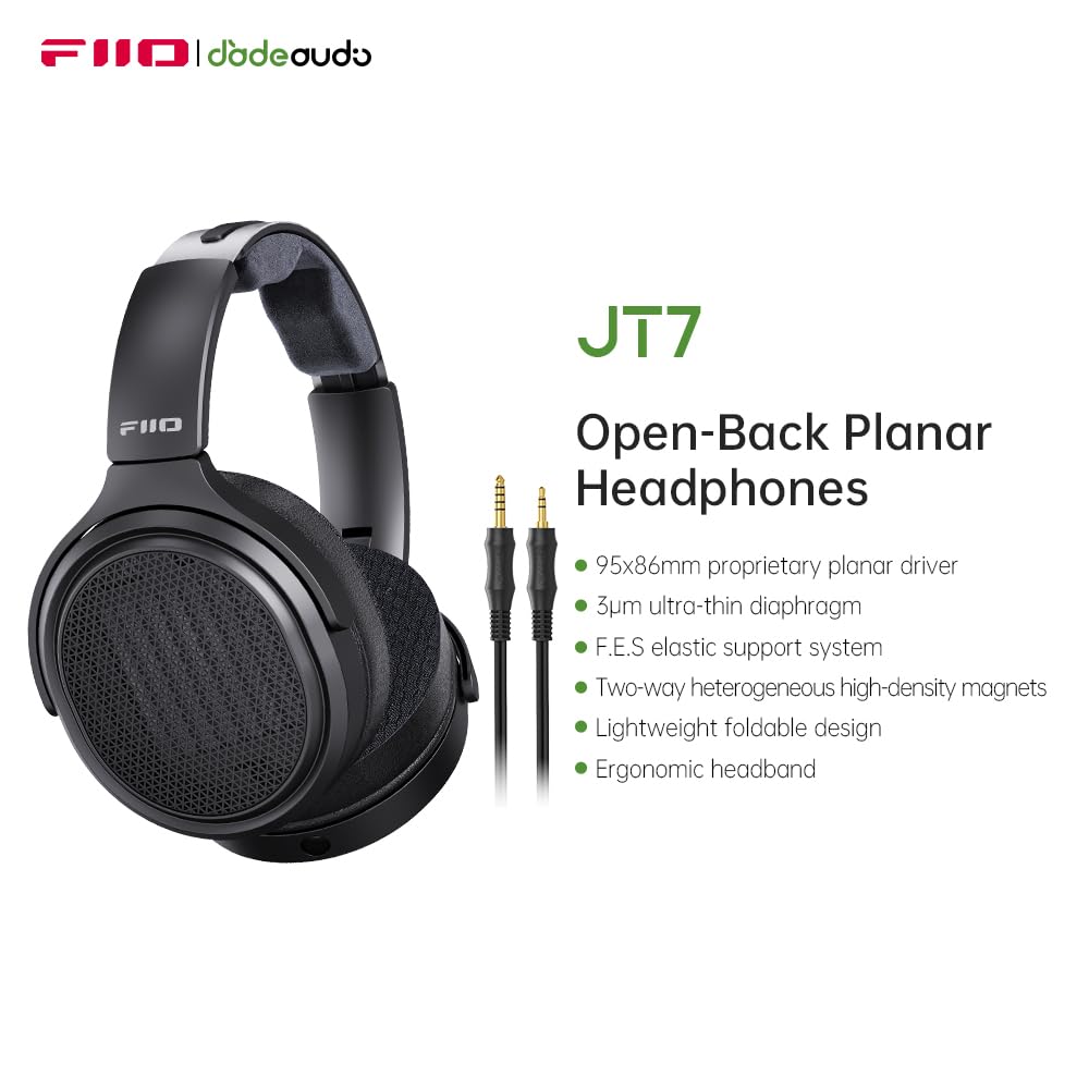 FiiO JT7 평면 자기 드라이버 오버이어 헤드폰 95x86mm 2번 사진