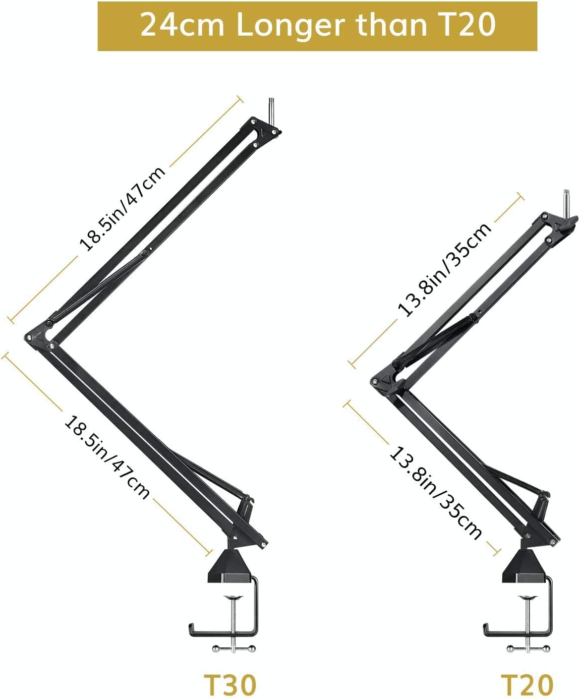 TONOR 마이크 붐 스탠드 940mm 360도 회전 2kg 하중 T30 스틸 2번 사진