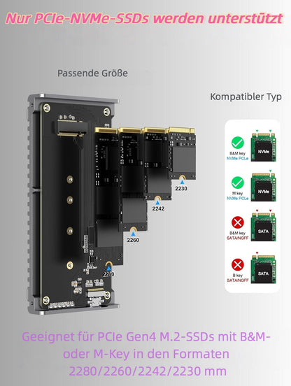GEWOKLIY 알루미늄 M.2 NVMe 외장 인클로저 40Gbps USB C 8TB 4번 사진