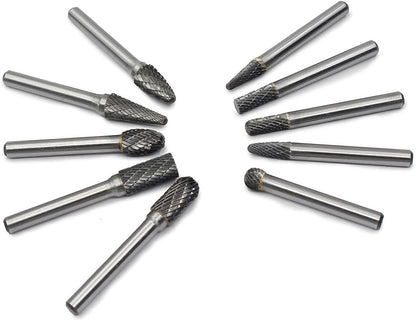 JESTUOUS 카바이드 버 1/4인치 샹크 더블컷 10pcs 7번 사진