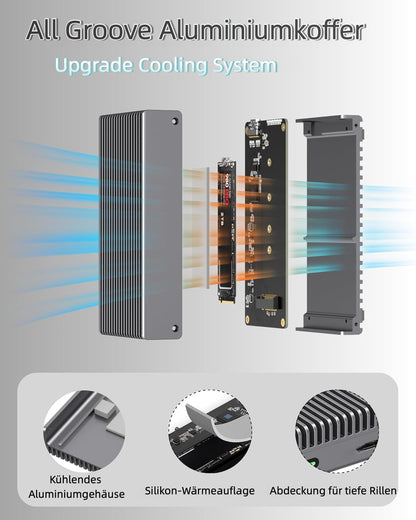 GEWOKLIY 알루미늄 M.2 NVMe 외장 인클로저 40Gbps USB C 8TB 3번 사진