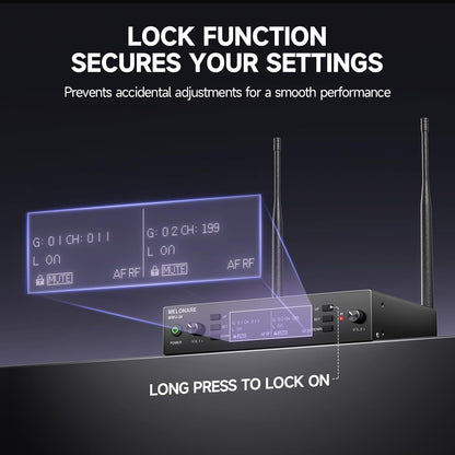 MELONARE 듀얼 UHF 무선 마이크 시스템 MWU-20-2H 5번 사진