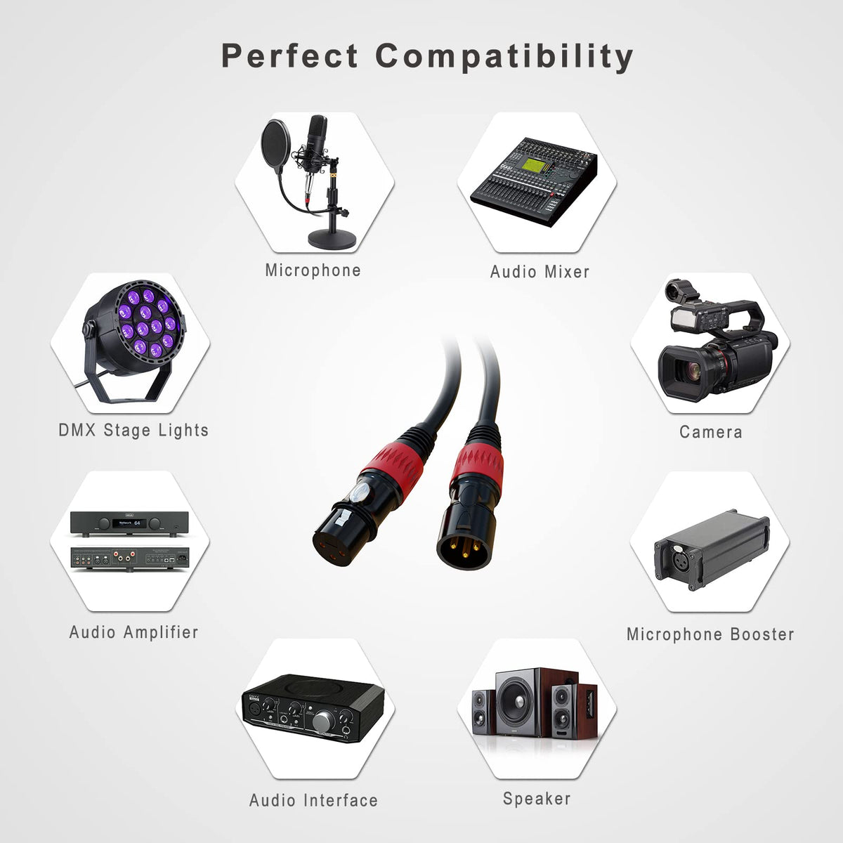 AuxLink XLR 마이크 케이블 멀티컬러 4번 사진