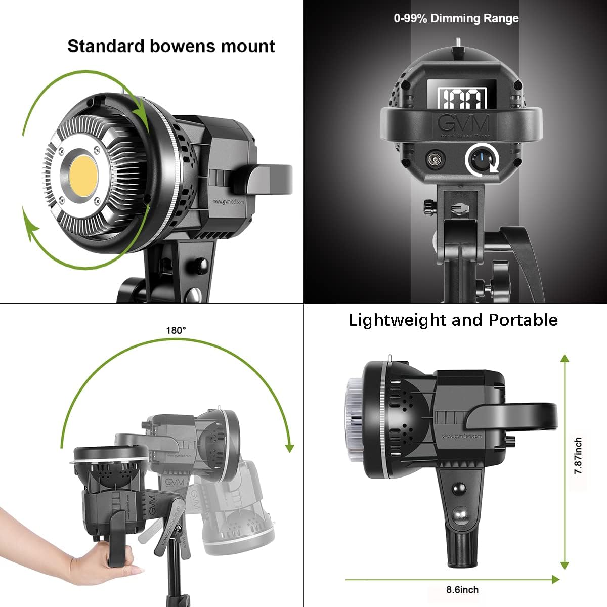 GVM 80W LED 사진 스튜디오 조명 키트 Bowen 마운트 5600K 4번 사진
