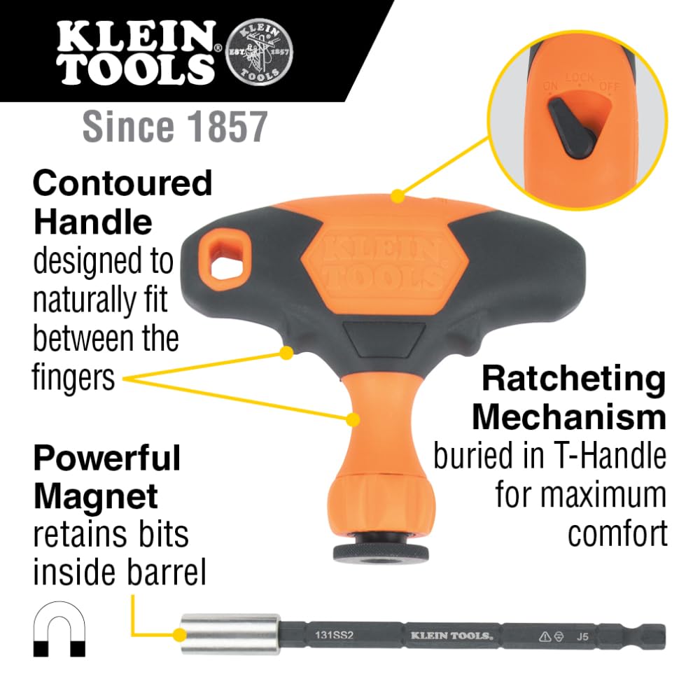 KLEIN TOOLS 33804 교체형 라체팅 T-핸들 세트 23피스 2번 사진