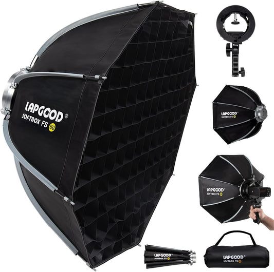 Lapgood 팔각 소프트박스 60cm 보웬스 마운트 S형 브래킷 플래시 소프트박스 FS60 1번 사진