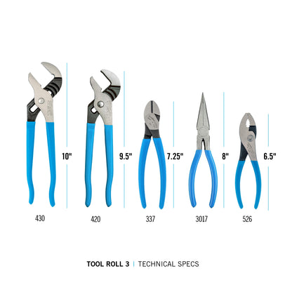 Channellock 플라이어 세트 TOOL ROLL-3 5종 9.5인치 10인치 텅앤그루브 2번 사진