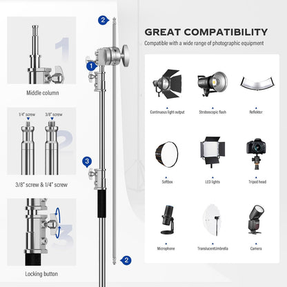 soonpho 붐 스탠드 C 스탠드 210cm 스테인리스 스틸 4번 사진