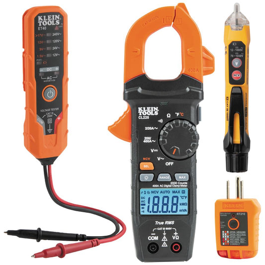 Klein Tools CL220 디지털 클램프 미터 AC 전류 전압 저항 측정 400A 1번 사진