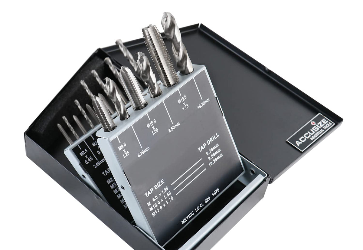 Accusize Industrial Tools HSS 미터 탭 드릴 세트 18pc 0001-0052 2번 사진
