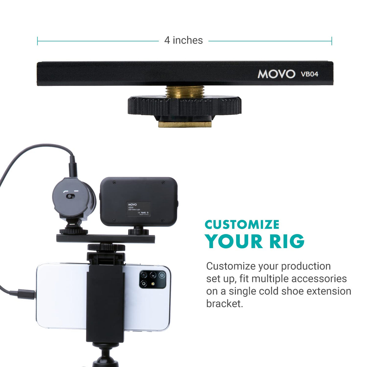 Movo uVlogger Android USB-C 스마트폰 비디오 촬영 키트 삼각대 마이크 LED 라이트 7번 사진
