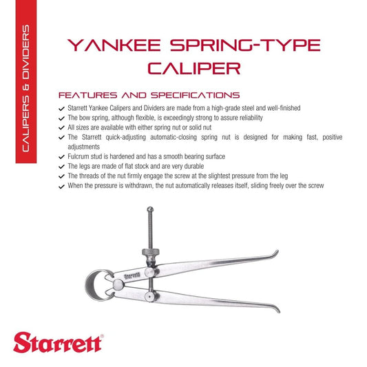 Starrett 73A-4 인사이드 스프링 캘리퍼스 4인치 스틸 플랫 레그 2번 사진