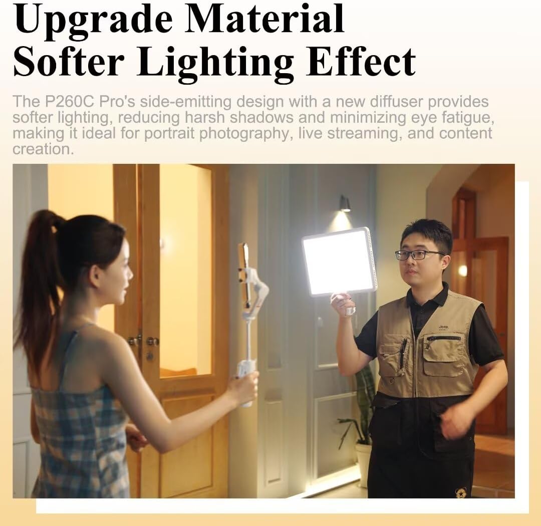 GODOX P260C Pro LED 비디오 패널 라이트 45W Bi-Color 2800K-6500K 5번 사진