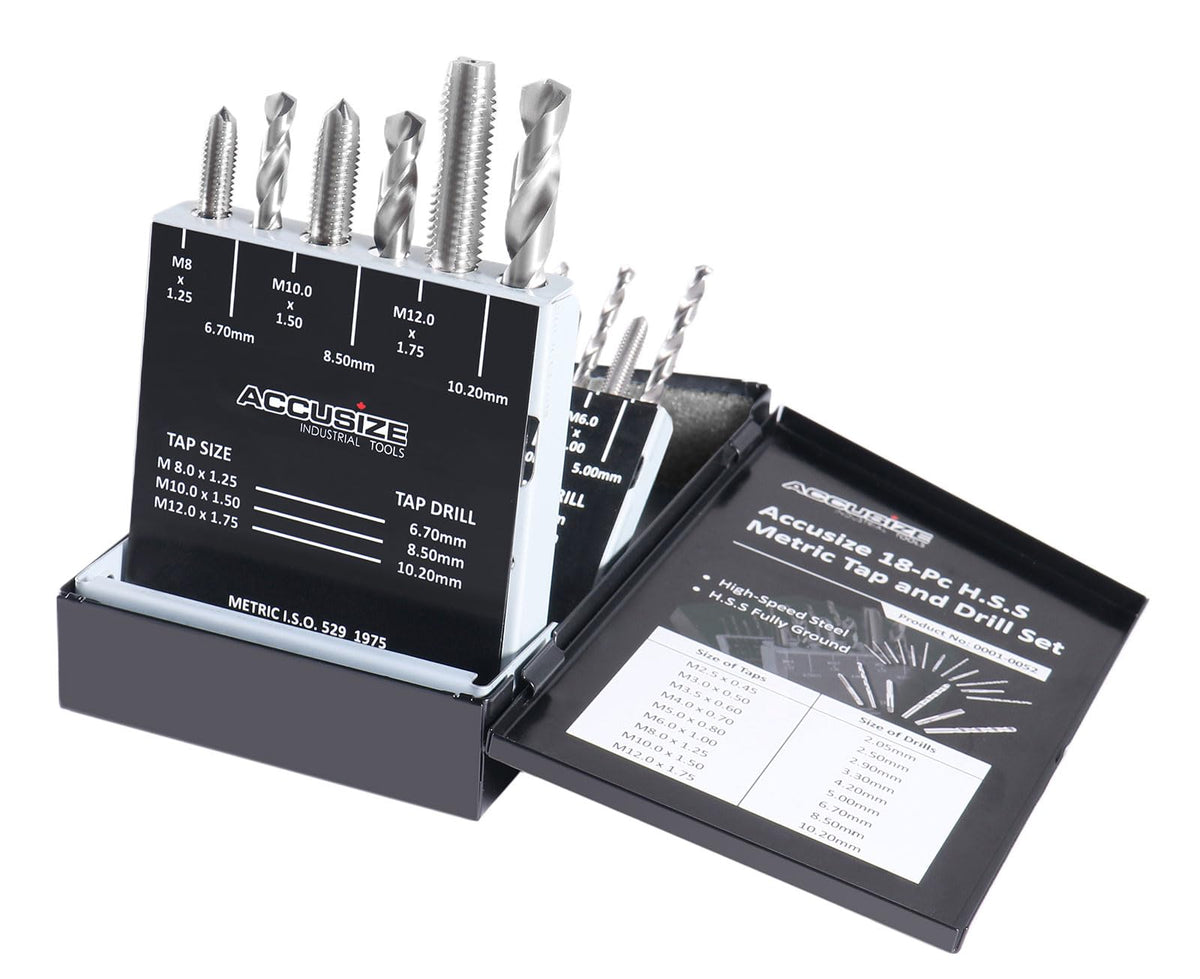 Accusize Industrial Tools HSS 미터 탭 드릴 세트 18pc 0001-0052 5번 사진