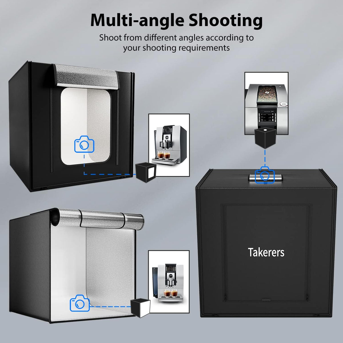 Takerers 스튜디오 라이트박스 39x39인치 210 LED 촬영 배경 조명 텐트 3번 사진