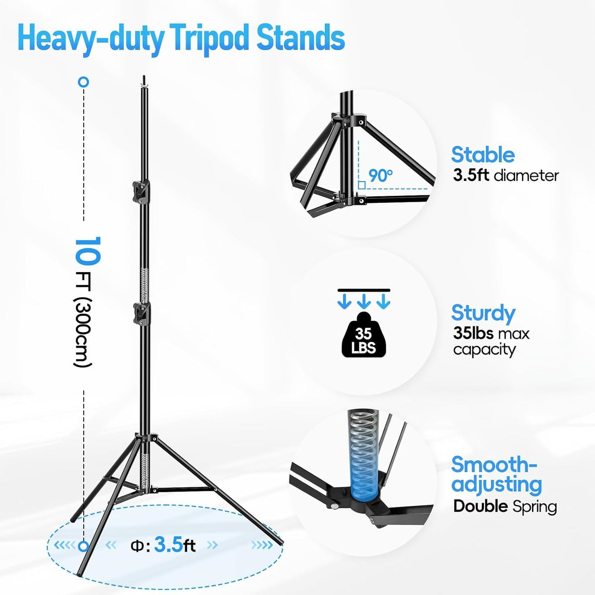 EMART 스튜디오 배경 스탠드 10x20ft 헤비듀티 사진 촬영용 300도 회전 커넥터 5번 사진