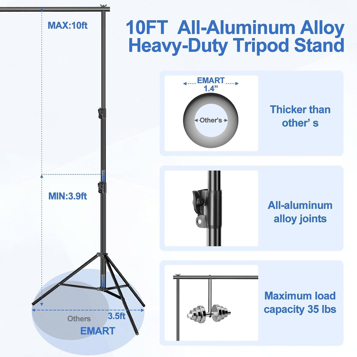 EMART 12x10Ft Heavy Duty Backdrop Stand 삼각대 5번 사진