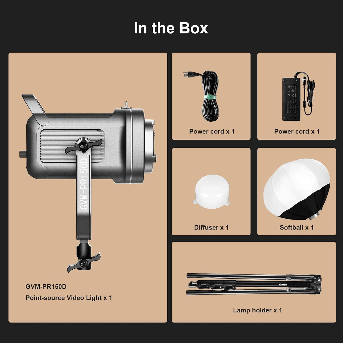 GVM 150W 바이컬러 비디오 라이트 키트 2700K-7500K 소프트박스 삼각대 PR150D 7번 사진
