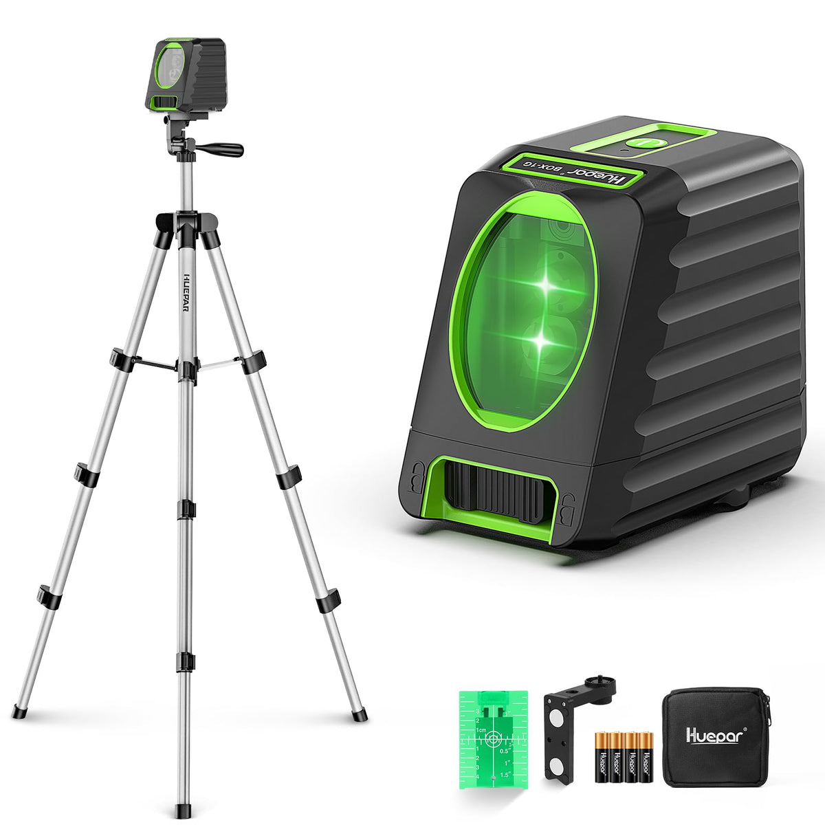 Huepar 레이저 레벨기 BOX-1G 150Ft 130° 수평 150° 수직 ±2mm/10m 그린빔 1번 사진