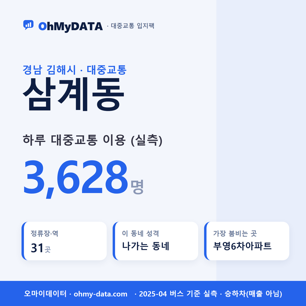 삼계동 대중교통 입지팩 표지