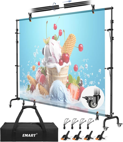 EMART 이동식 롤링 배경 스탠드 바퀴형 10x7.7ft 1번 사진