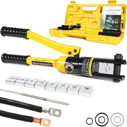 Brileine 유압 압착 공구 12 AWG-2/0 AWG 육각 다이 9개 배터리 케이블 압착기 14번 사진
