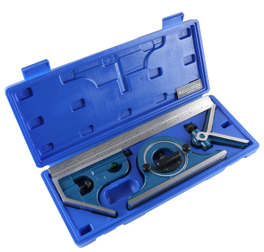 Accusize Industrial Tools 콤비네이션 세트 직각자 각도기 세트 4R 12인치 2번 사진