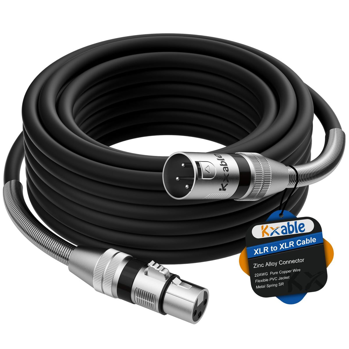 Kxable XLR 마이크 케이블 22AWG 순동선 고밀도 구리 브레이드 차폐 12번 사진