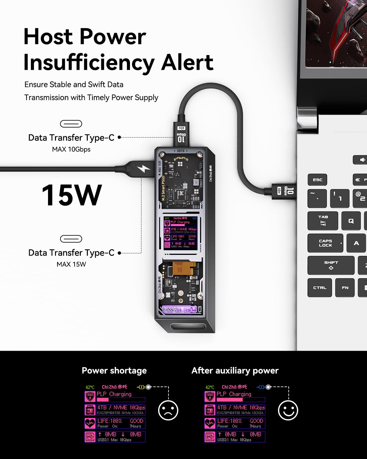 chizha Explorer Edition M.2 NVMe SSD 외장 케이스 10s 2230/2242/2260/2280 5번 사진