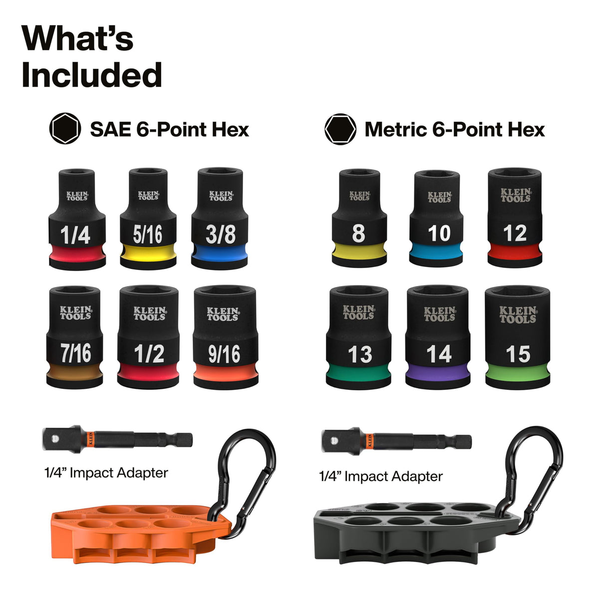 KLEIN TOOLS Grab-And-Go 임팩트 소켓 세트 SAE 및 Metric 2번 사진