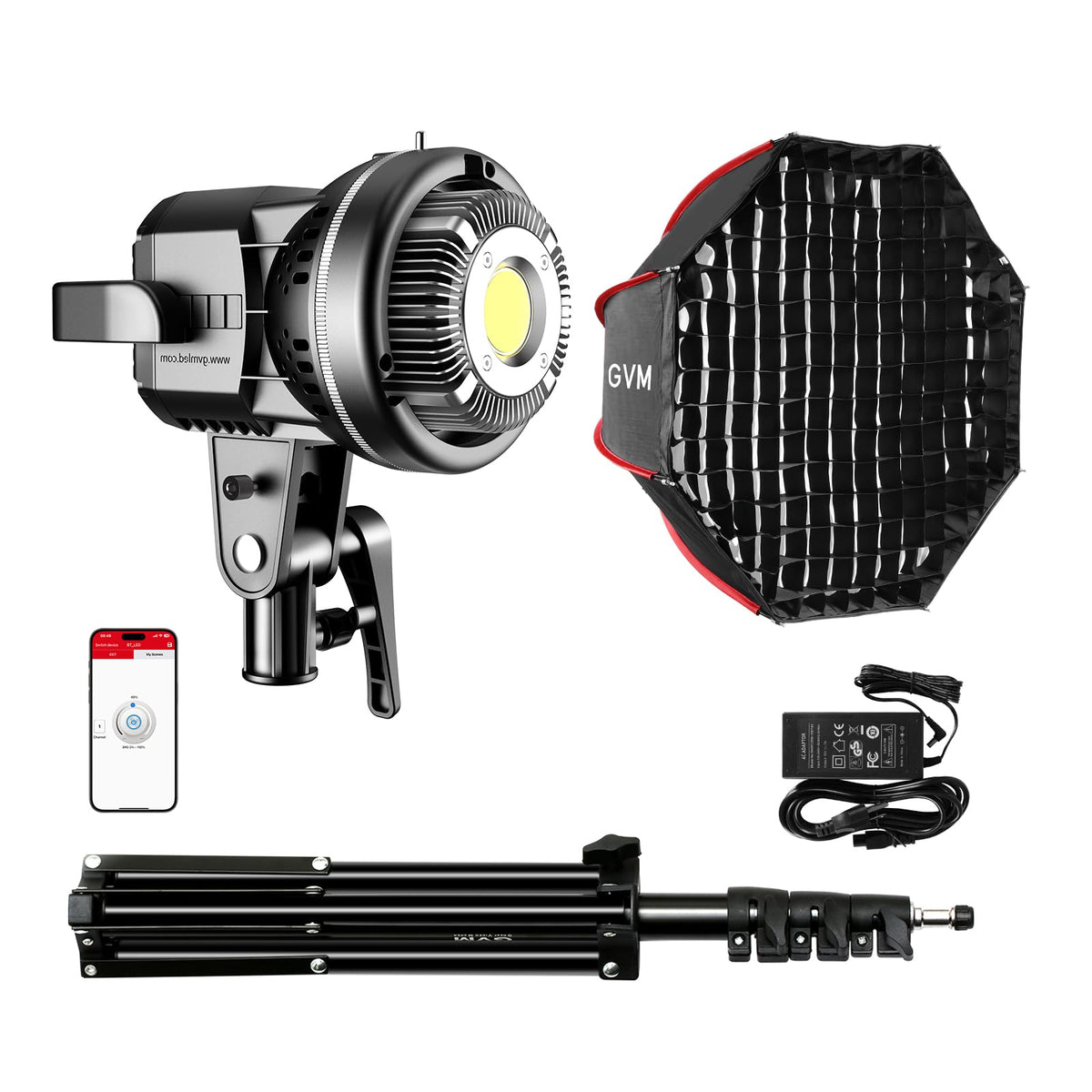 GVM Great Video Maker 80W 소프트박스 조명 키트 5600K CRI 97+ 1번 사진