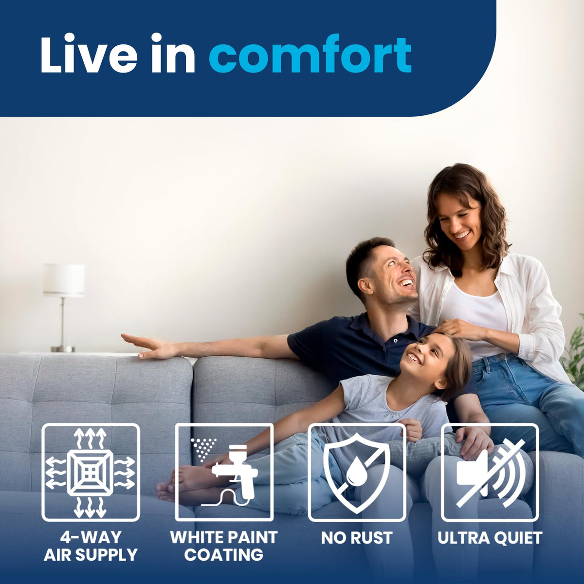 ACLAMINAIRE 천장용 4방향 알루미늄 HVAC 에어 디퓨저 10x10 덕트 7번 사진