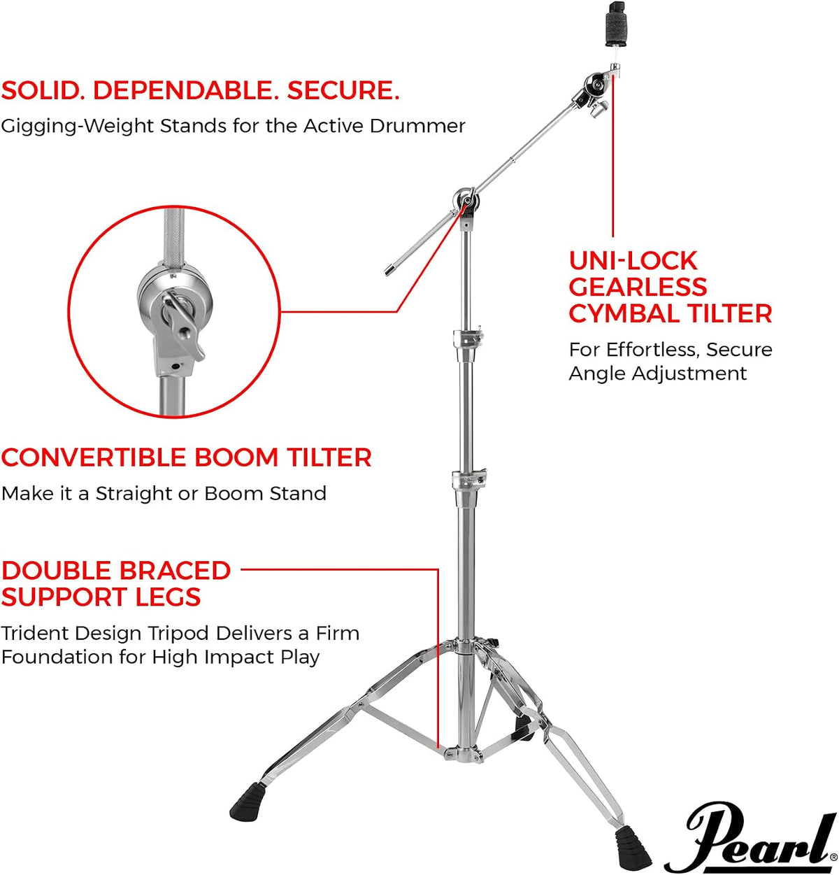 Pearl BC930 더블 브레이스드 심벌 붐 스탠드 2번 사진