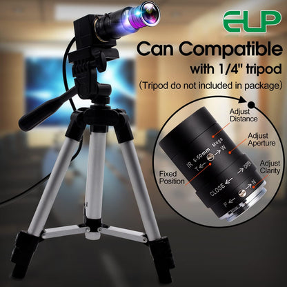 ELP 5-50mm 가변 초점 렌즈 1080P USB 카메라 IMX323 H.264 3번 사진