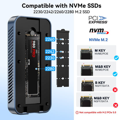 ANYOYO 80Gbps M.2 NVMe SSD 외장 케이스 8TB 썬더볼트 3/4/5/USB4 5번 사진