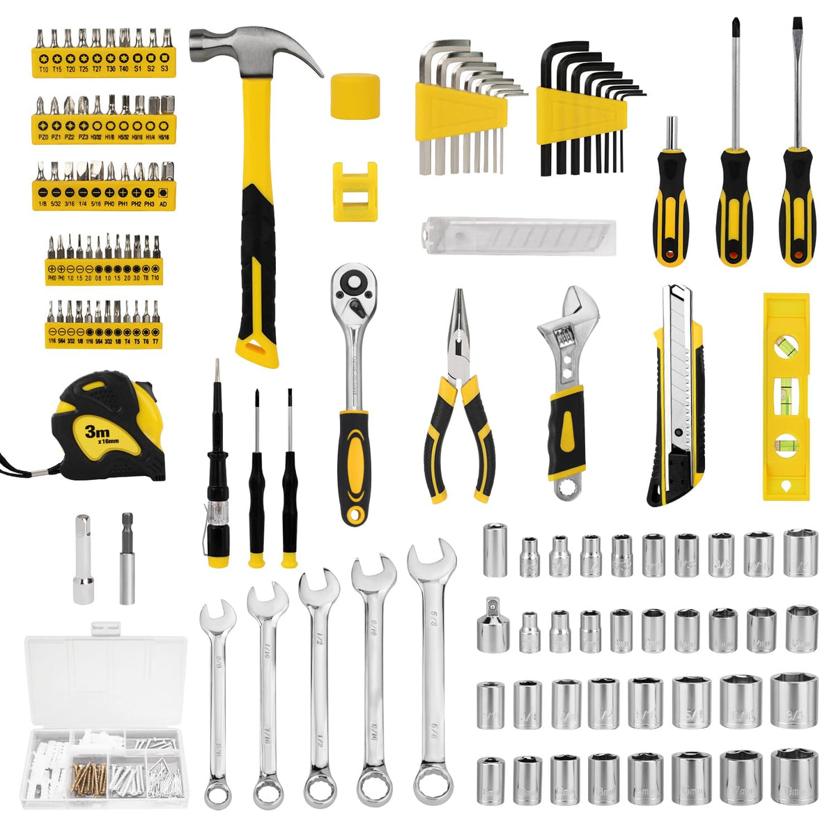Thatool 248-Piece Tool Set 가정용 수공구 세트 플라스틱 공구함 포함 4번 사진