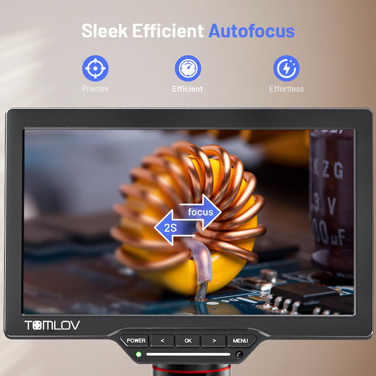 TOMLOV 디지털 현미경 플렉스 암 HDMI 10.1인치 자동초점 모니터 3K 동전 확대경 64G 2번 사진