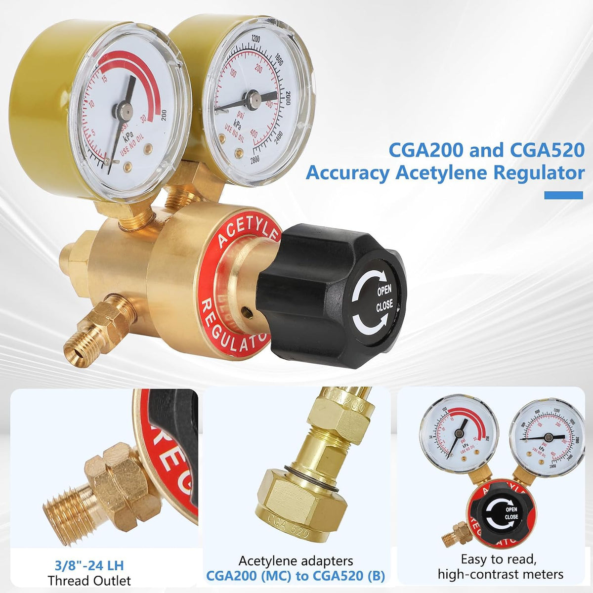 Znnam 에어 아세틸렌 토치 키트 11pcs CGA 200 Regulator G-4 Handle AH-12 A-3 5번 사진