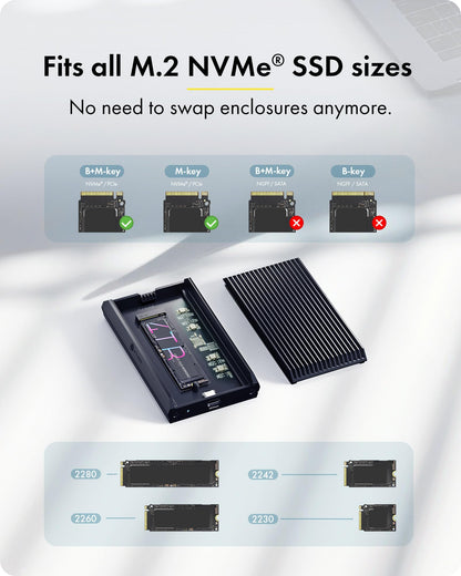 ICY BOX M.2 NVMe SSD 외장케이스 40Gbps 2280/2260/2242/2230 4/3/USB4/3.2/3.1 4번 사진