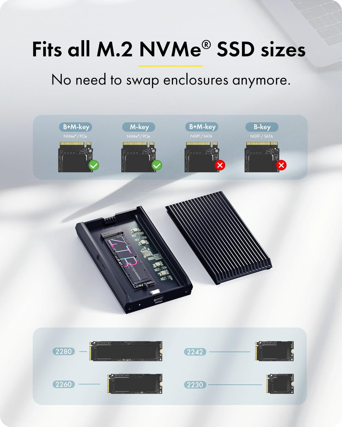 ICY BOX M.2 NVMe SSD 외장케이스 40Gbps 2280/2260/2242/2230 4/3/USB4/3.2/3.1 8번 사진