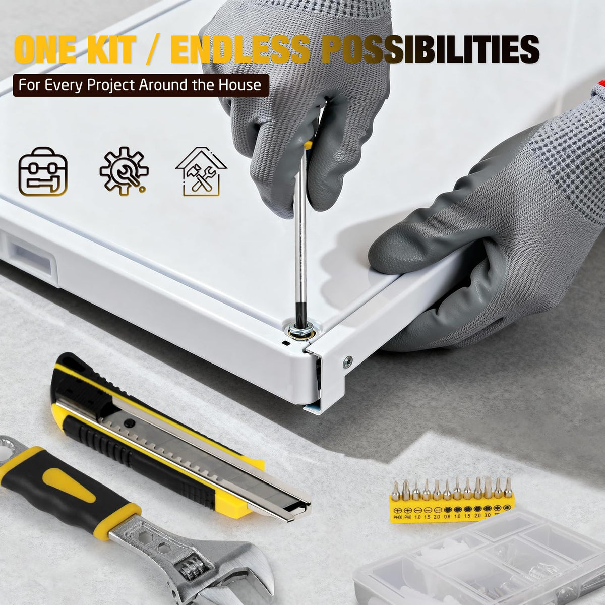 Thatool 248-Piece Tool Set 가정용 수공구 세트 플라스틱 공구함 포함 5번 사진