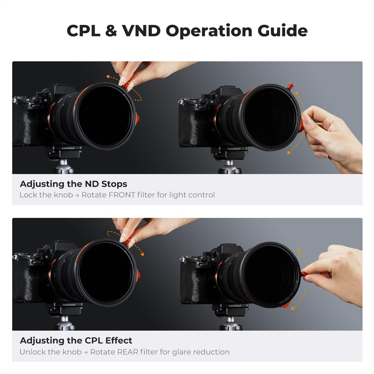 K&F CONCEPT 82mm 마그네틱 CPL VND2-32 블랙 디퓨전 1/4 필터 키트 8번 사진