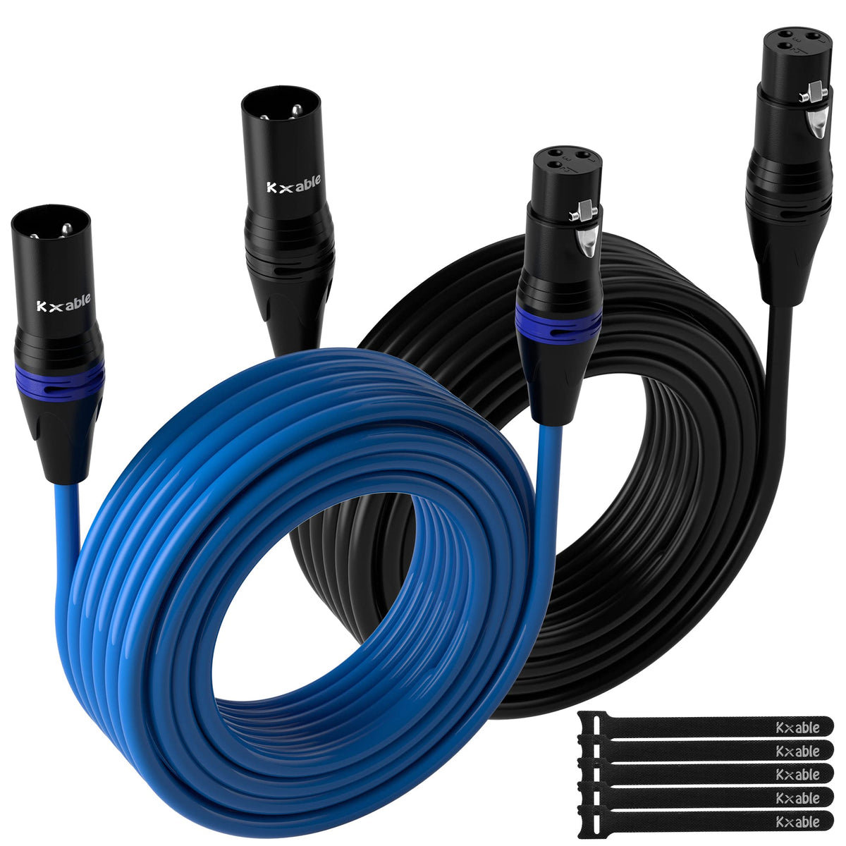 Kxable XLR 마이크 케이블 3핀 차폐 균형 수-암 패치 코드 무산소 구리 PVC 자가잠금 9번 사진