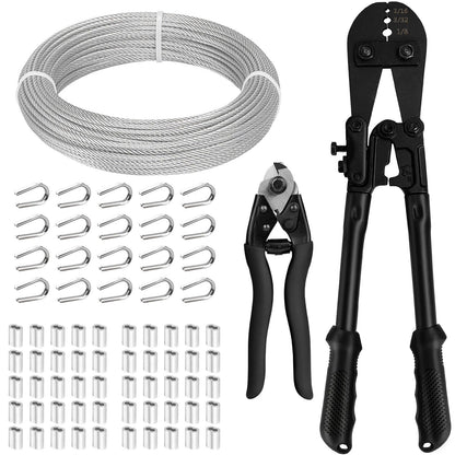 TooTaci 스테인리스 와이어 로프 키트 1/8인치 150피트 턴버클 포함 1번 사진